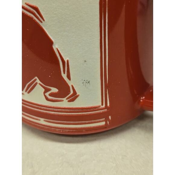 Etched Ceramic Mug California Republic Bear Red Off-White 14 Ounce SF Mercantile - Picture 9 of 15